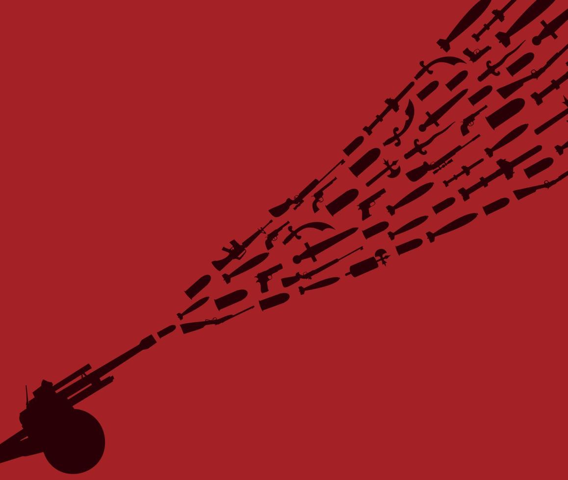 A holiday card on the theme of weapons vector