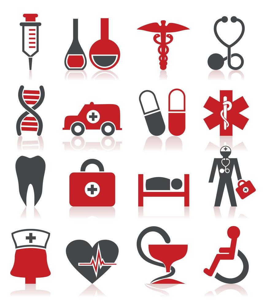 Collection of icons on a medical theme. A vector illustration