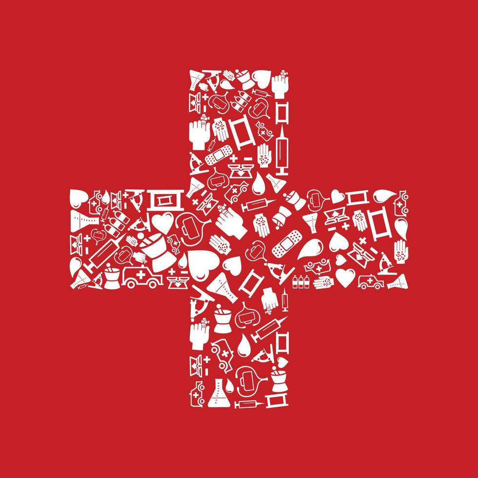 A holiday card on the topic of medicine vector