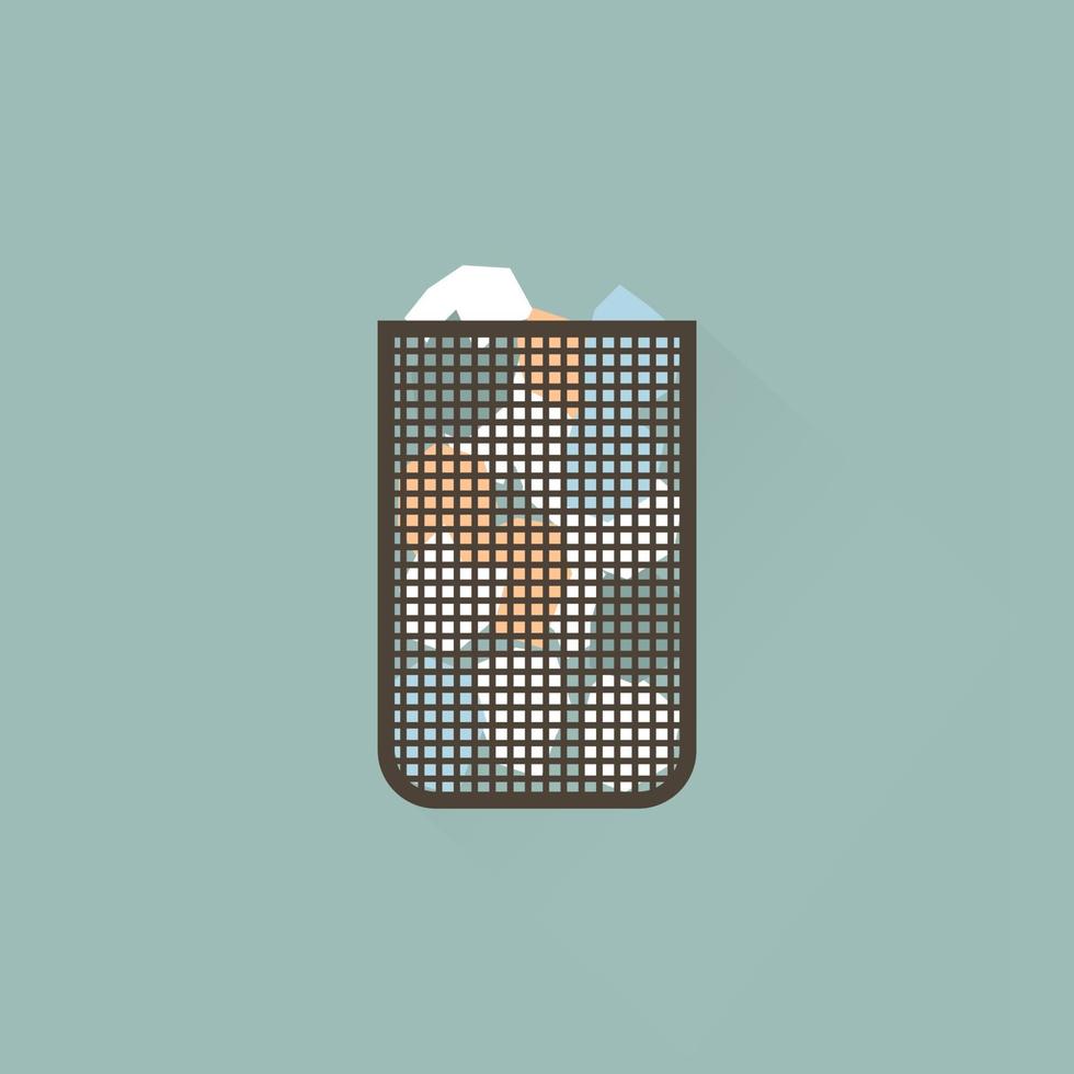 A basket of garbage. Vector illustration