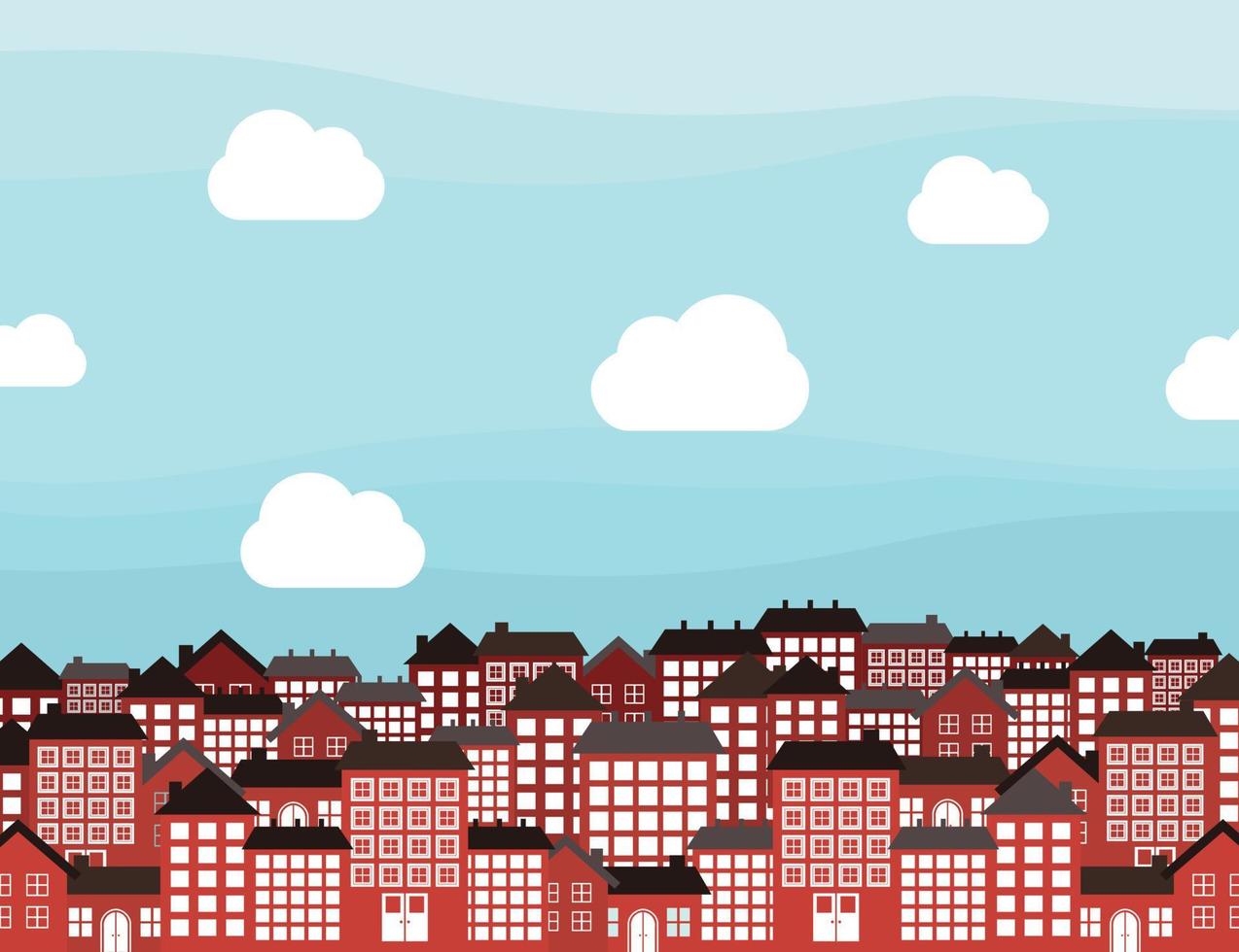 City in the summer. Vector illustration