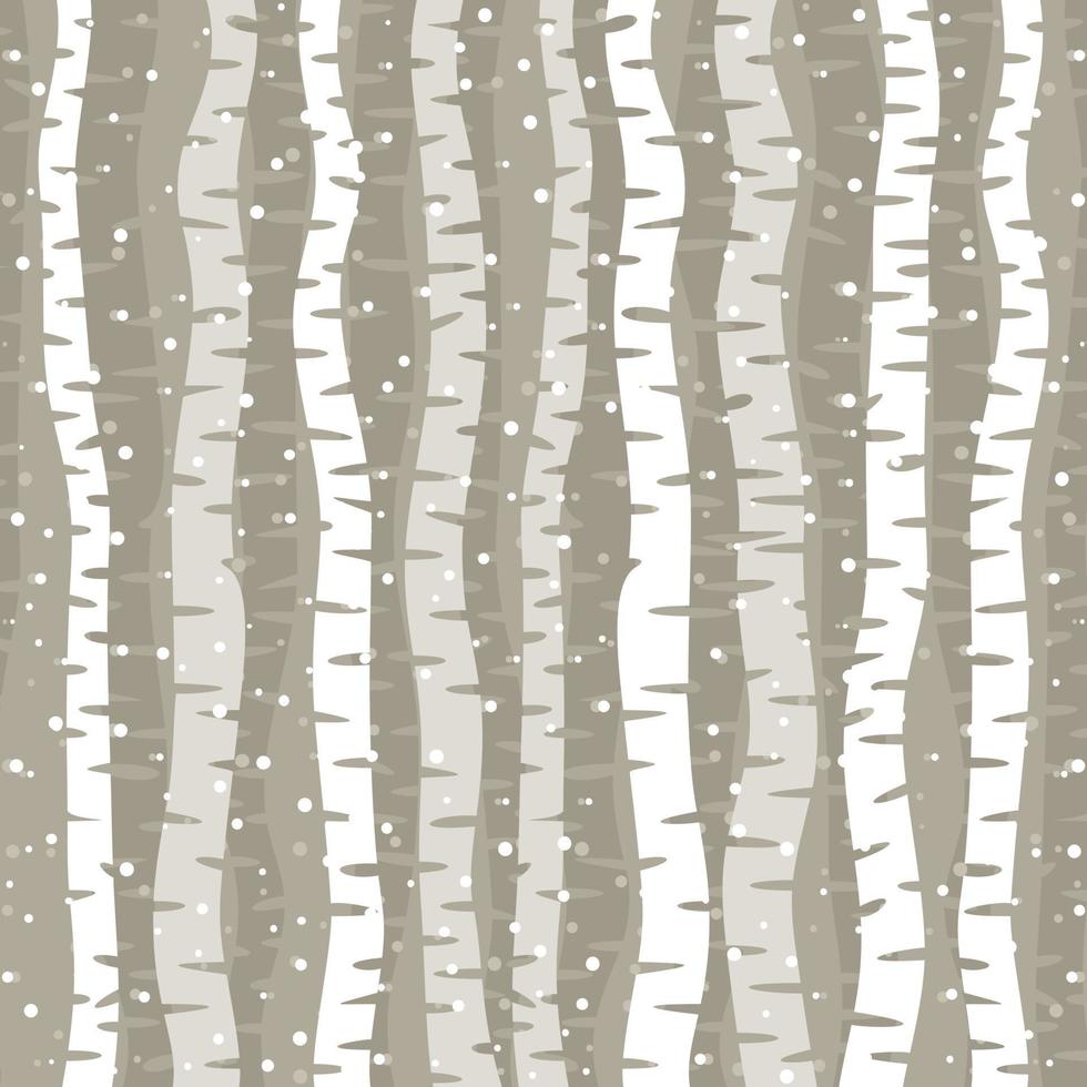 Birch wood in the winter. A vector illustration