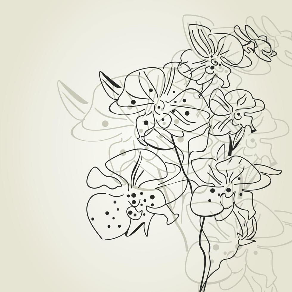 Background from plants and a flower. A vector illustration