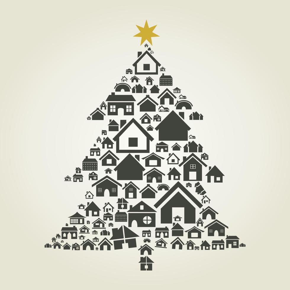 Holiday card on the theme of houses vector