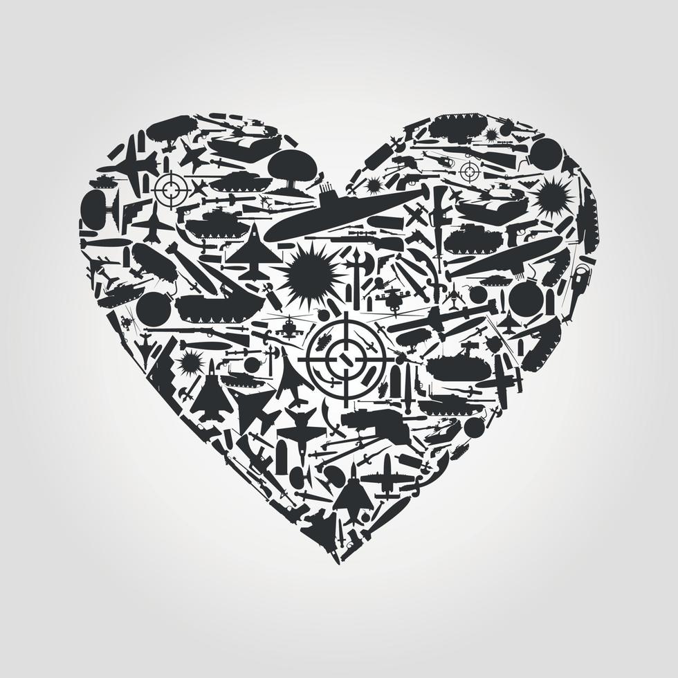Heart from army subjects. A vector illustration