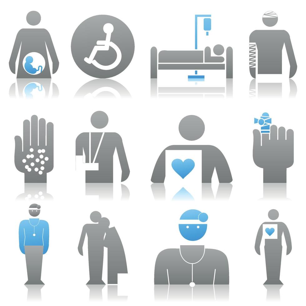 Collection of icons on a medical theme. A vector illustration