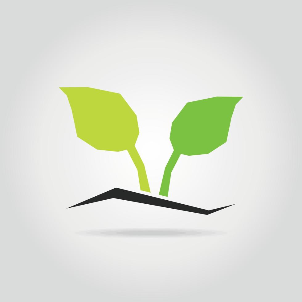 Plant sprout on a grey background. A vector illustration