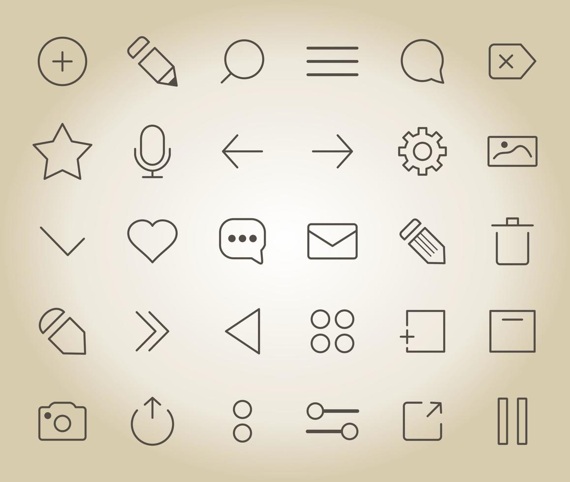 Set of icons for web design. A vector illustration