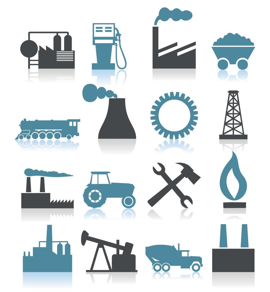 Set of icons on a theme the industry. A vector illustration