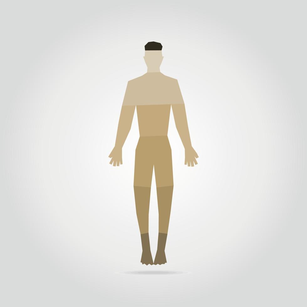 Figure of the person of the man on a grey background vector