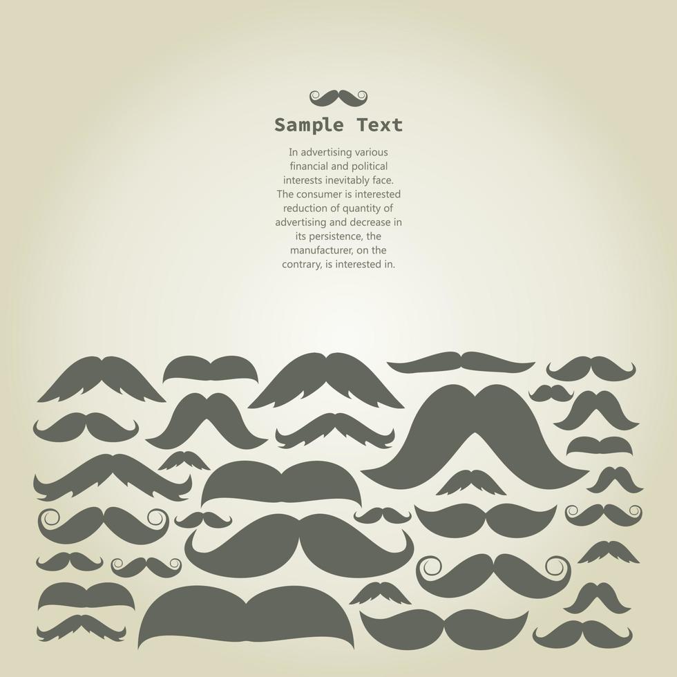 Frame of moustaches for design. A vector illustration