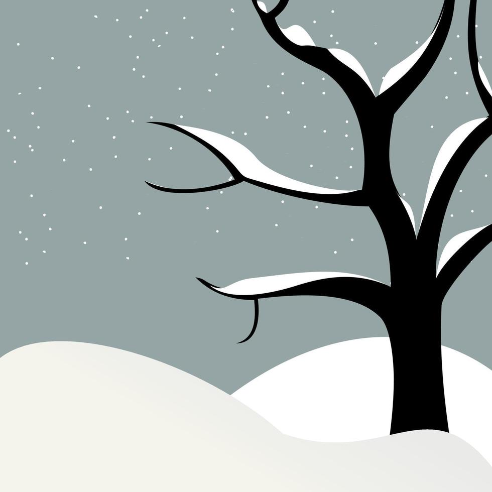 Snow in the woods. Vector illustration