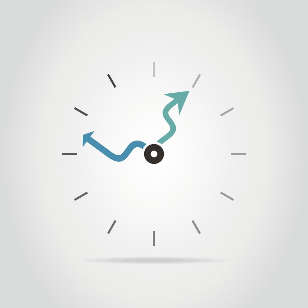 Dial of hours with curve arrows vector