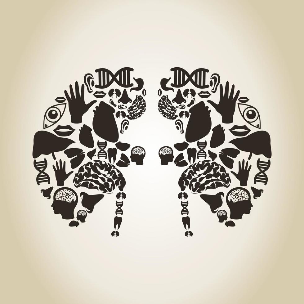 Abstraction on the topic of body parts vector