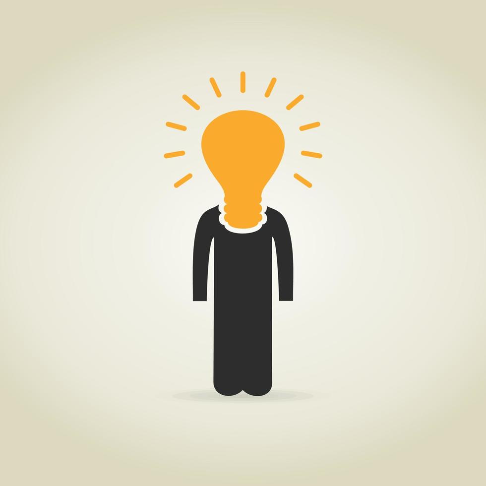 Bulb a head of the person. A vector illustration