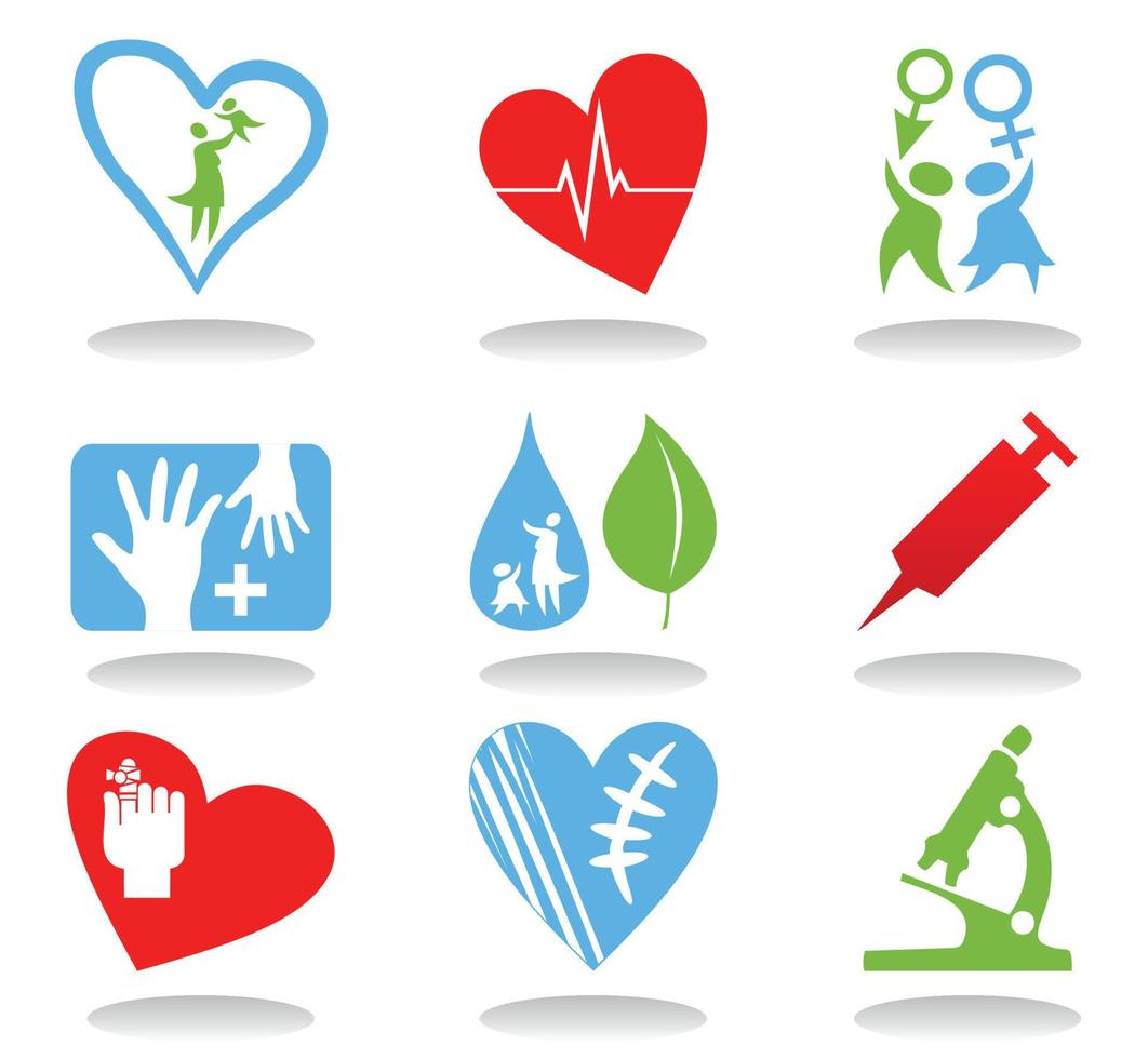 Collection of icons on a medical theme. A vector illustration