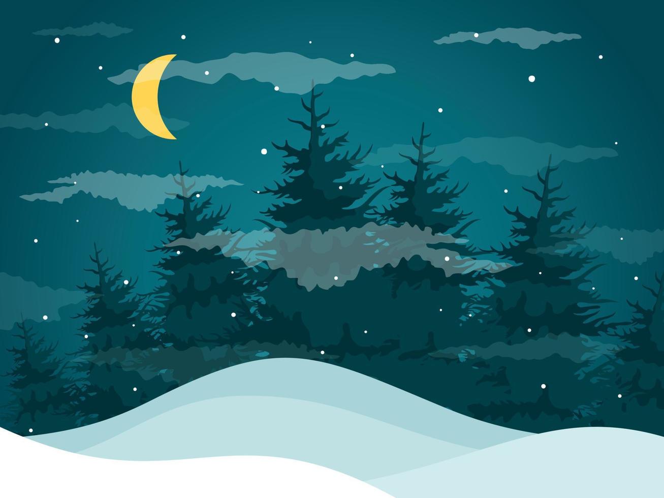 nieve en el bosque. vector ilustración