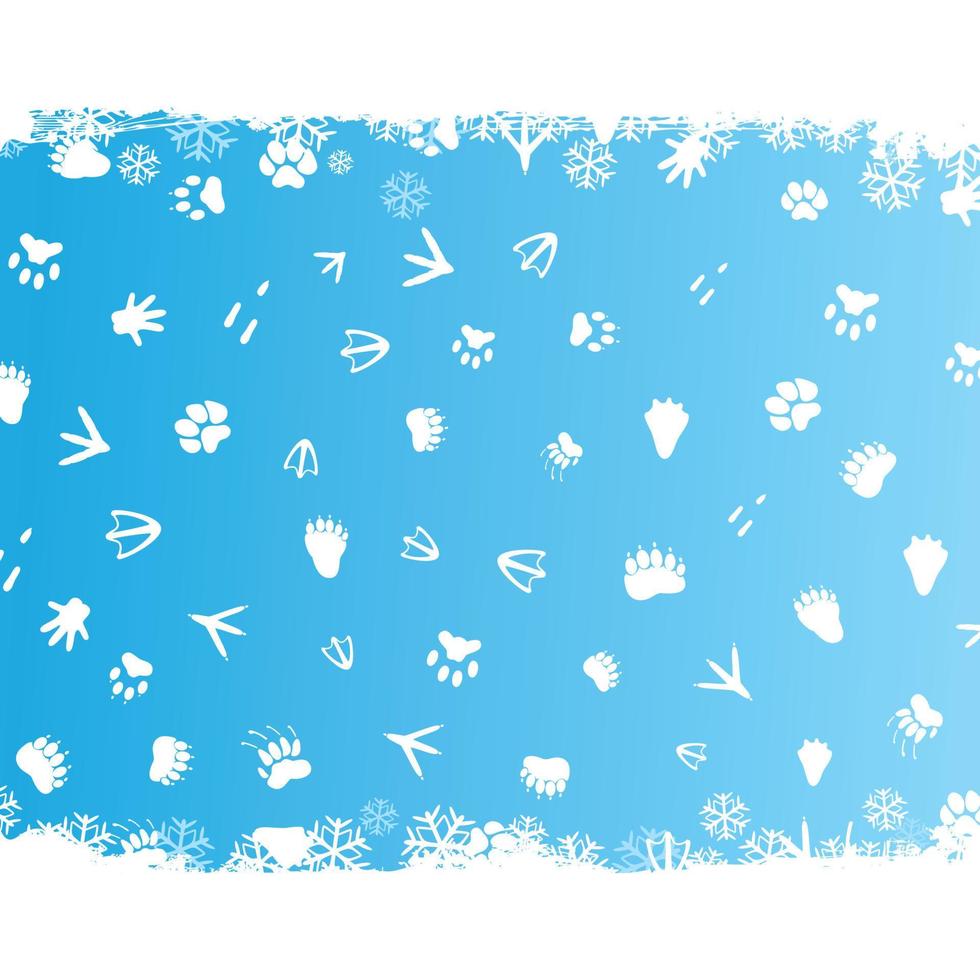 Winter blue background with snowflakes. A vector illustration