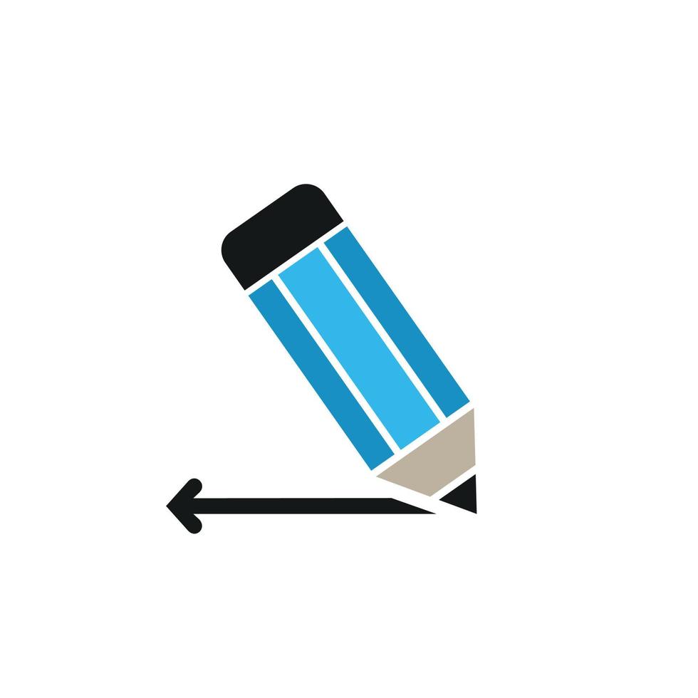 Blue pencil on top. Vector illustration