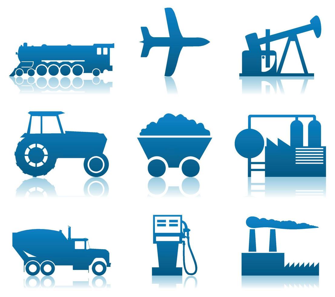 Set of icons on a theme the industry. A vector illustration