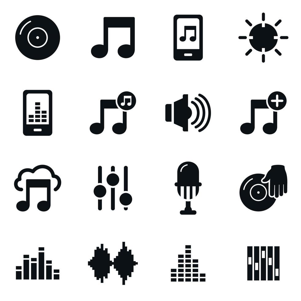 Set of icons on a theme music. A vector illustration