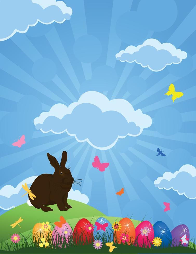 Easter holiday card vector