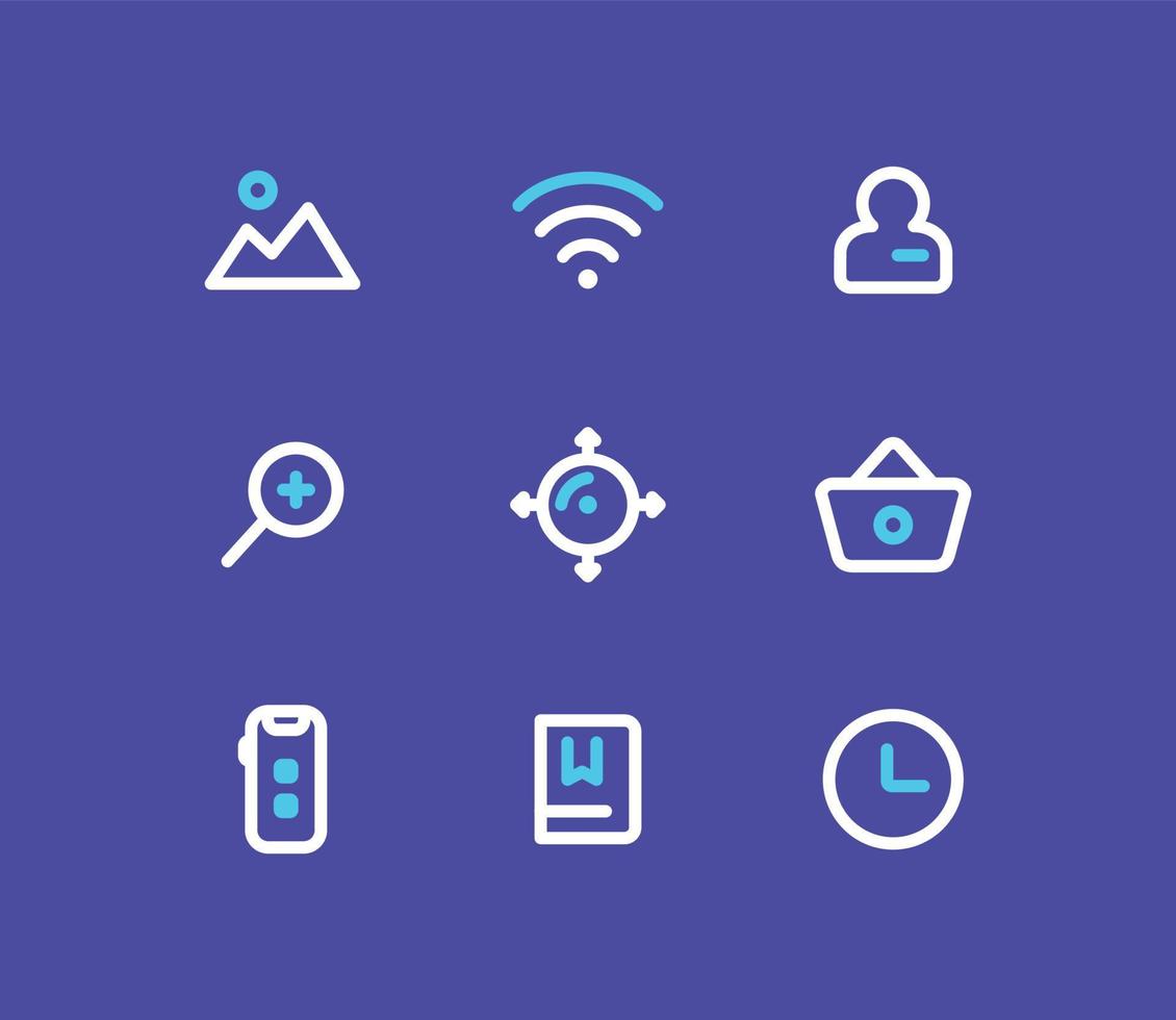 Set of icons for web design. A vector illustration