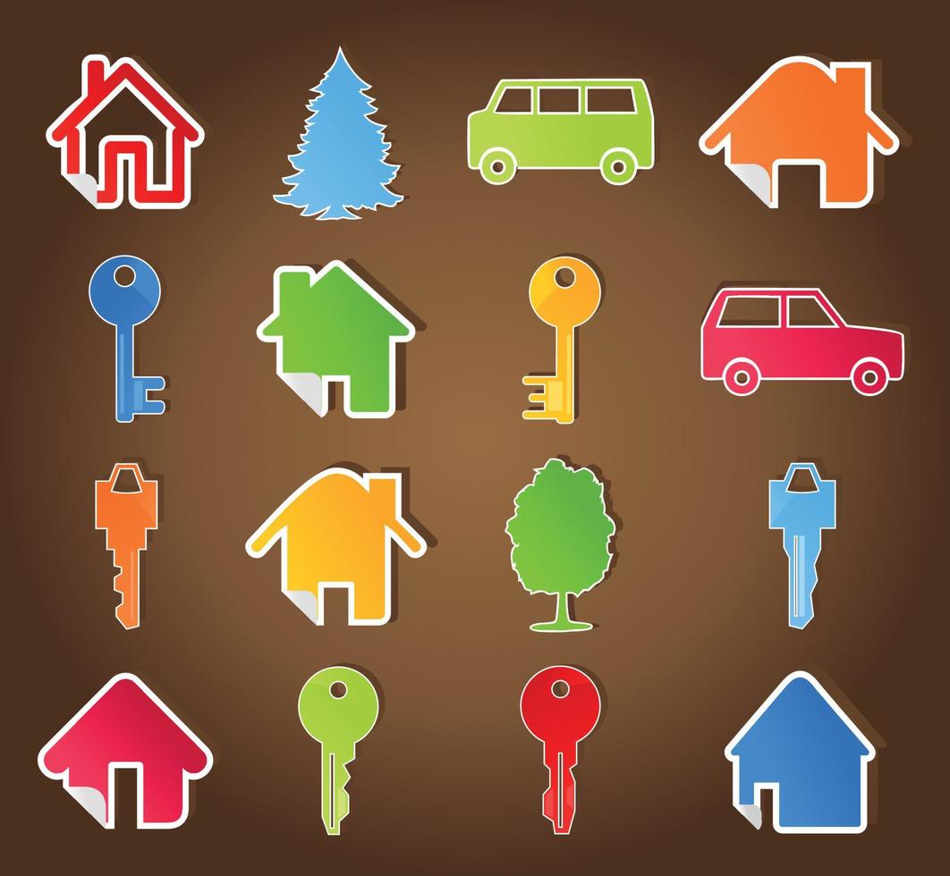 Set of icons of houses for web design vector