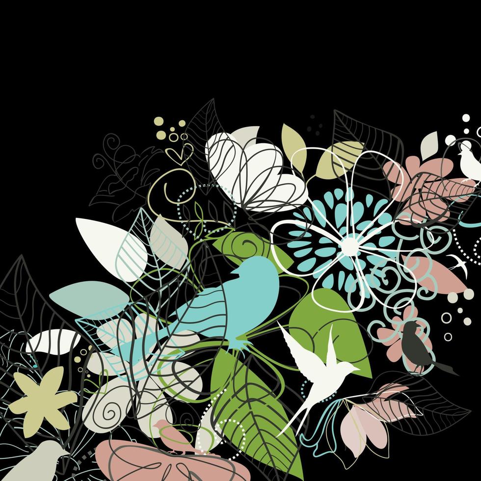 Background from plants and a flower. A vector illustration