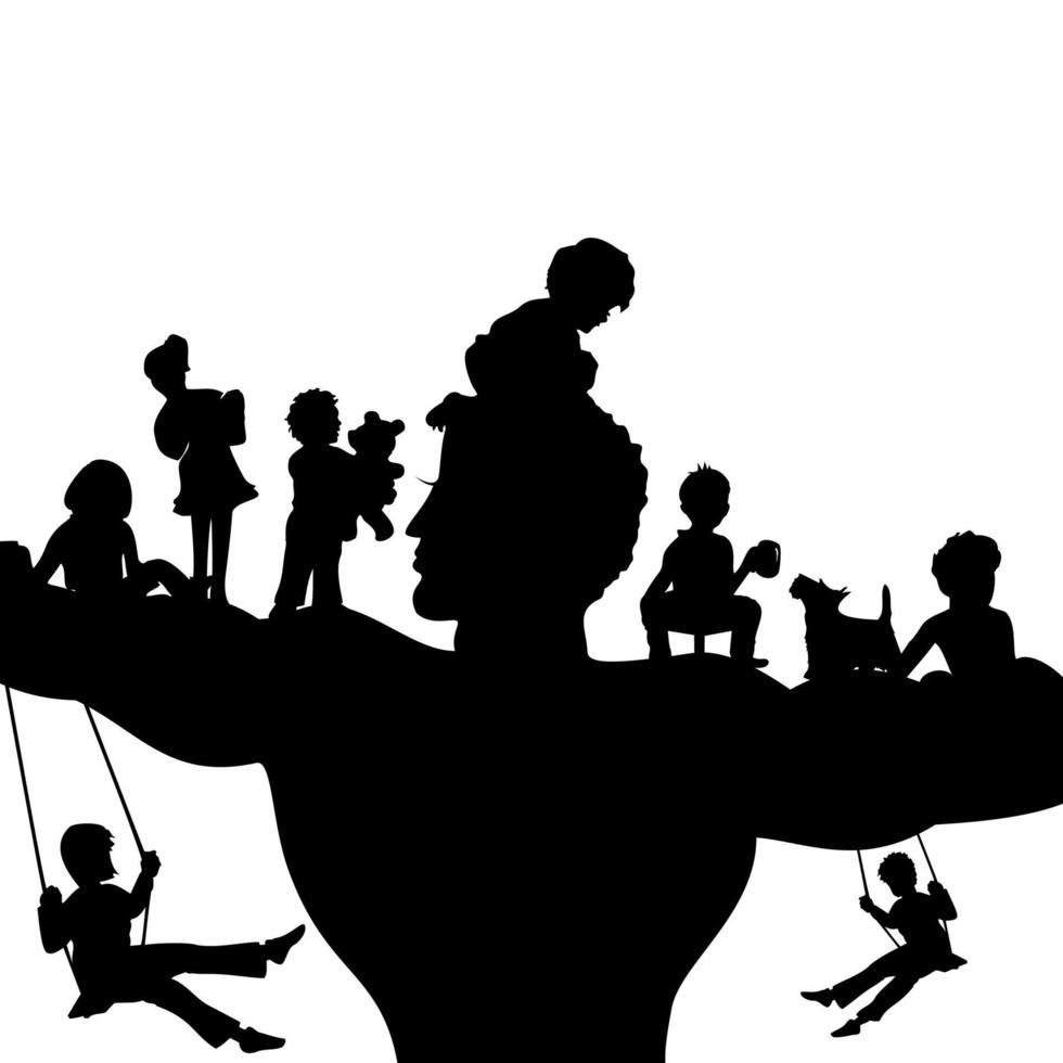 Silhouettes of men. A vector illustration