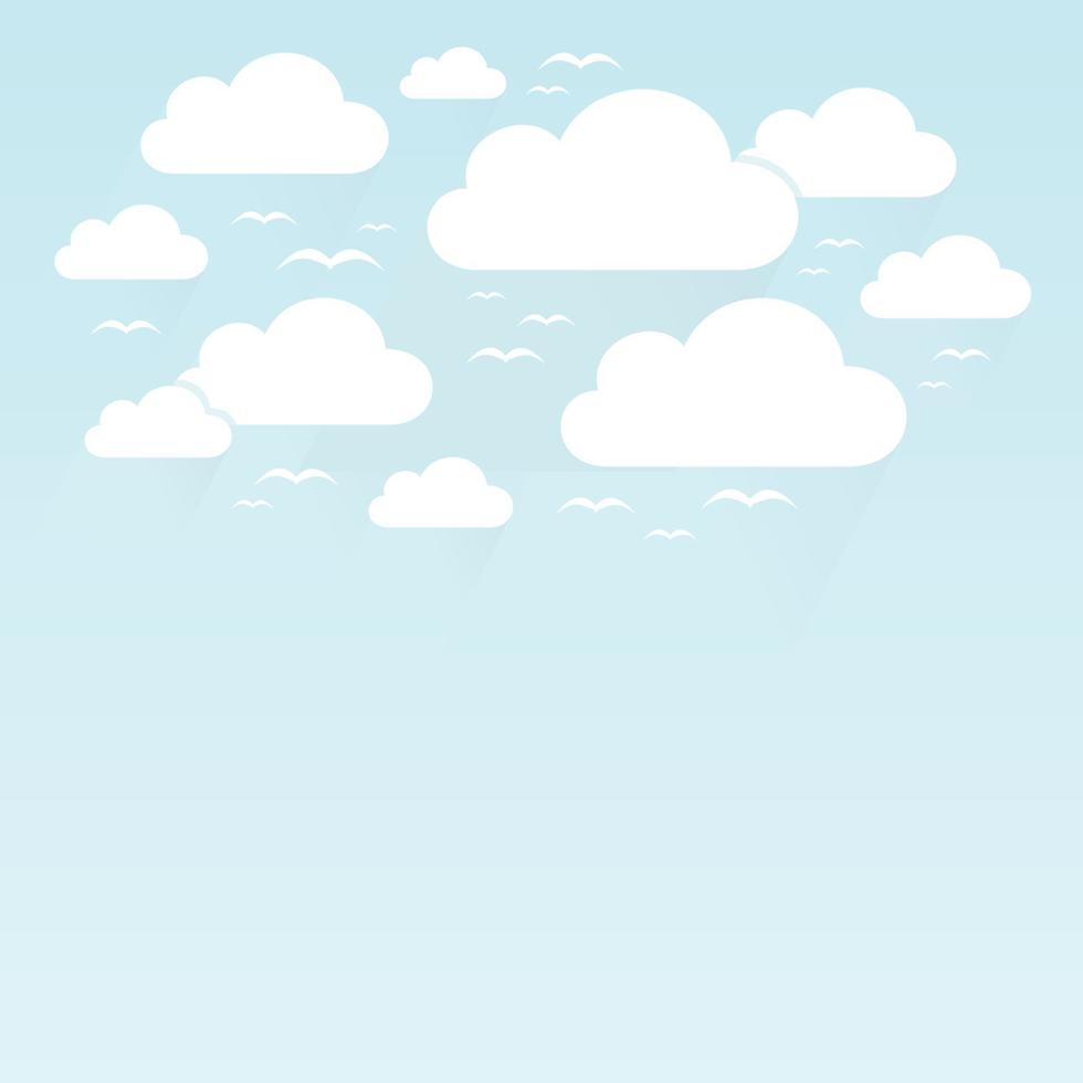 The blue sky and clouds on it. A vector illustration