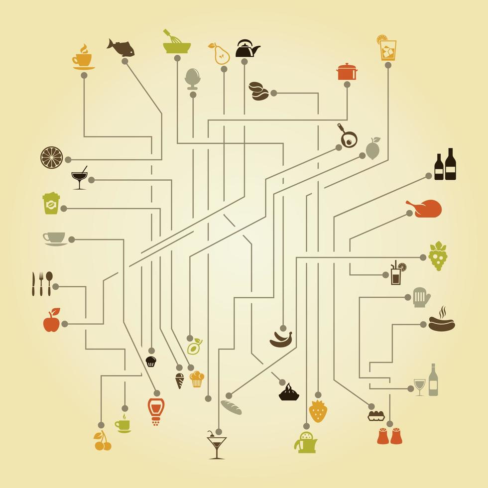 The scheme food. A vector illustration
