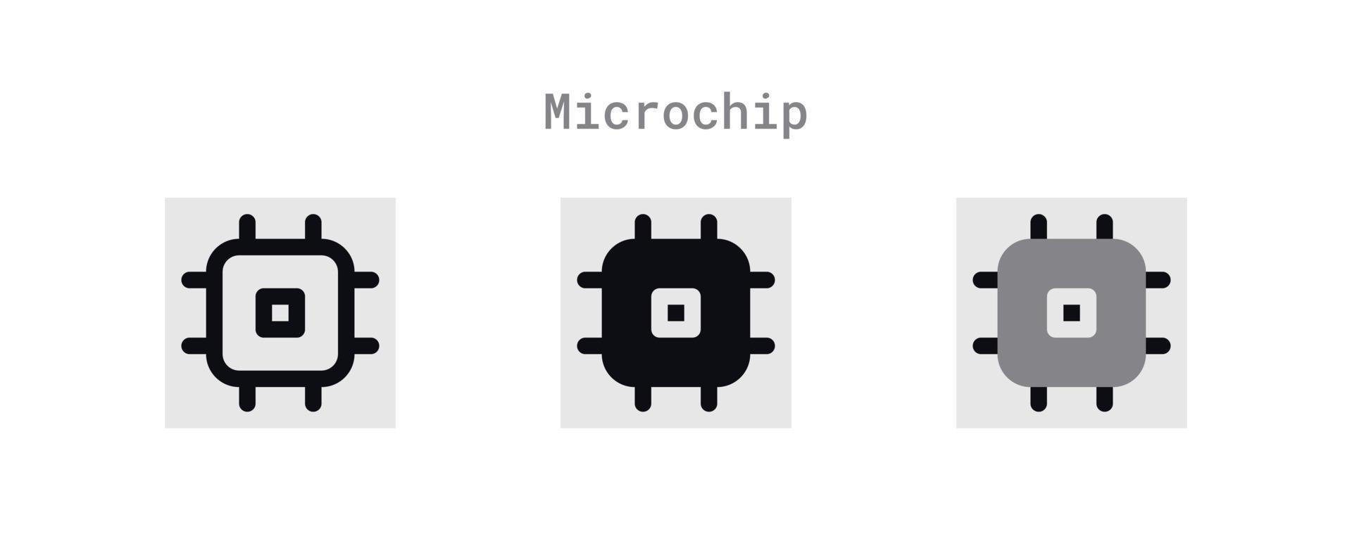 Microchip Icons Sheet vector