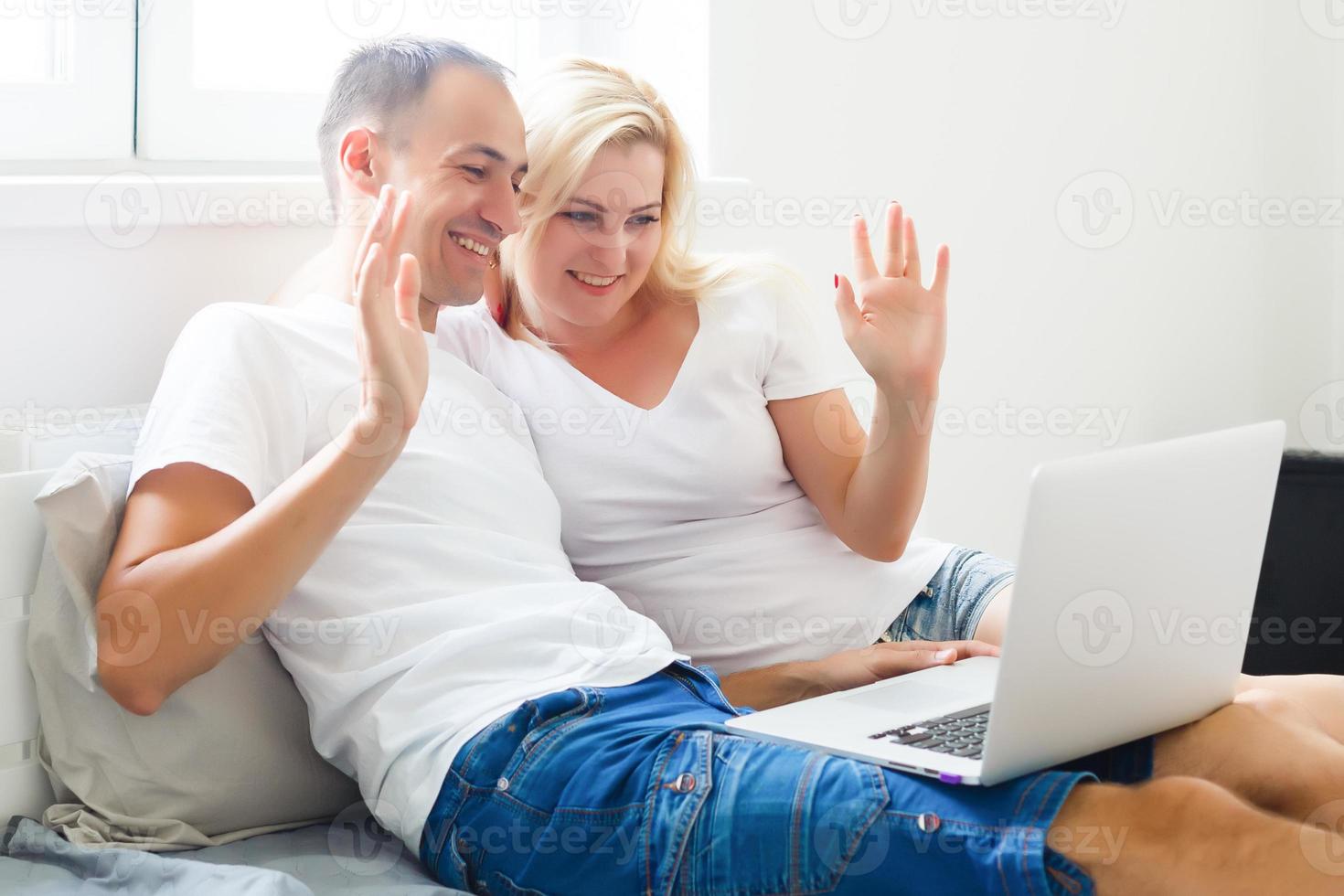 Stay at home from Coronavirus Covid-19 pandemic crisis. Lifestyle, Lover couple, happy Family time. Quarantine. photo