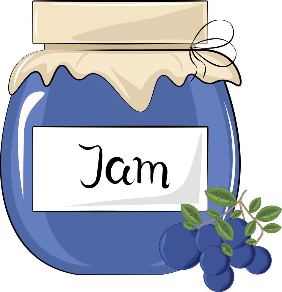 illustration of a jar of berry jam vector