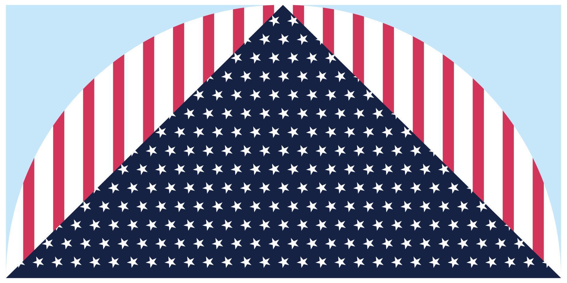 Flag of the United States of America in the form of a triangle