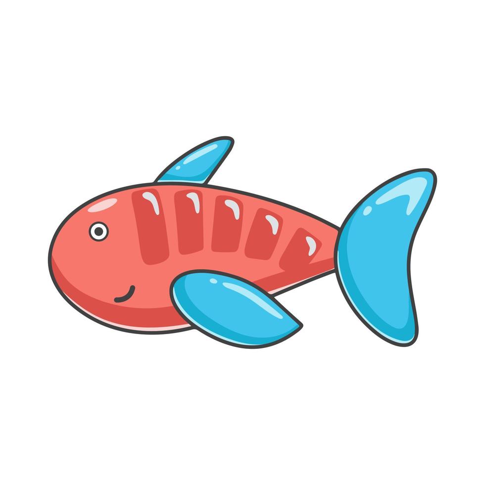 linda pescado bebé personaje vector