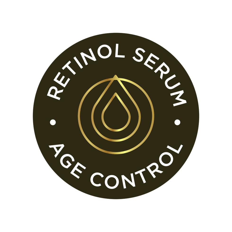 retinol suero icono. años control. vector