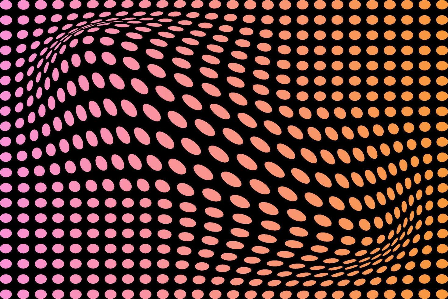 Abstract geometric convex distortion. Futuristic dotted background. Trendy rave luminous retro gradient. Vector illustration of warp.