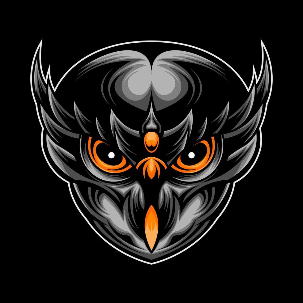 Owl head esport logo sign vector