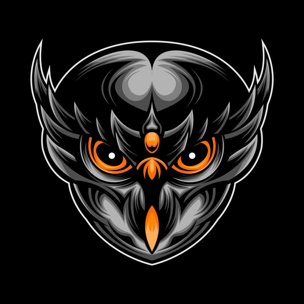 Owl head esport logo sign vector