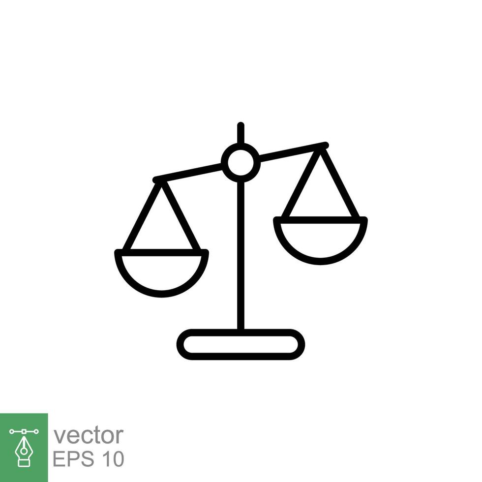 Libra line icon. Simple outline style. Scale, balance, comparison, compare, legal, law, justice, weight concept. Pictogram, vector illustration isolated on white background. EPS 10.