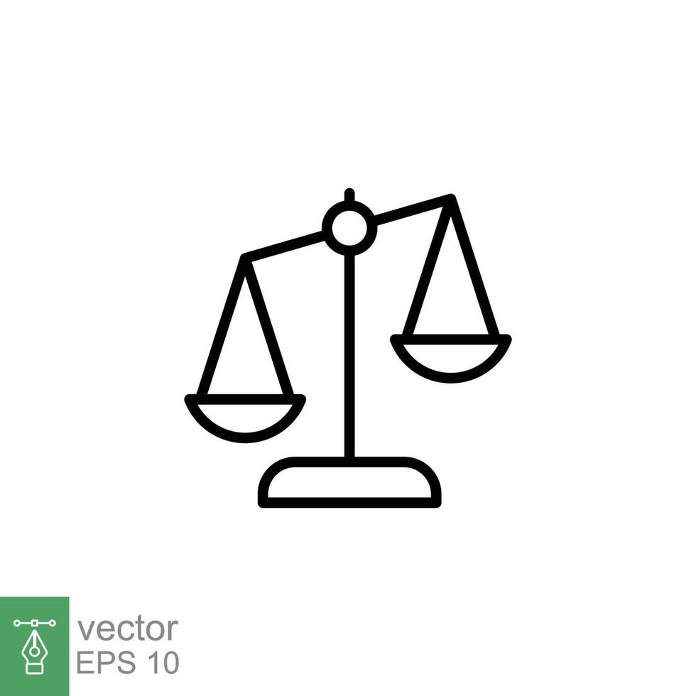 Libra line icon. Simple outline style. Scale, balance, comparison, compare, legal, law, justice, weight concept. Pictogram, vector illustration isolated on white background. EPS 10.