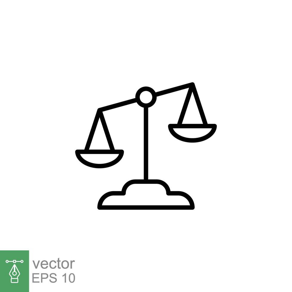 Libra línea icono. sencillo contorno estilo. escala, balance, comparación, comparar, legal, ley, justicia, peso concepto. pictograma, vector ilustración aislado en blanco antecedentes. eps 10