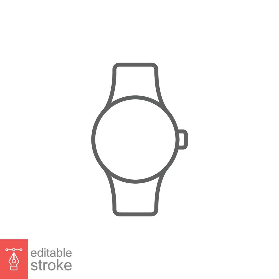 Smart watch line icon. Simple outline style. Wearable, digital clock, smartwatch technology concept. Vector illustration isolated on white background. Editable stroke EPS 10.