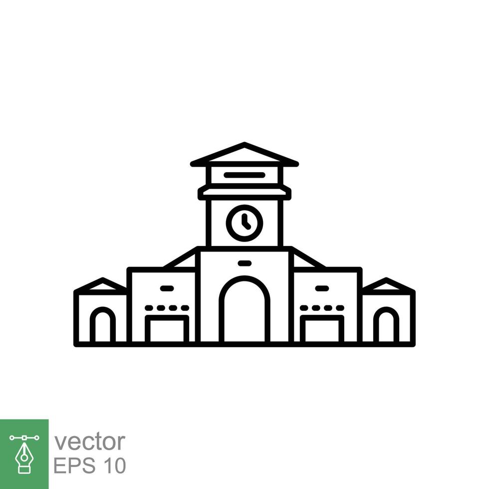 Ben thanh market line icon. Simple outline style for web and app. Ho Chi Minh City, Vietnam. The entrance of Saigon Central Market. Vector illustration on white background. EPS 10.