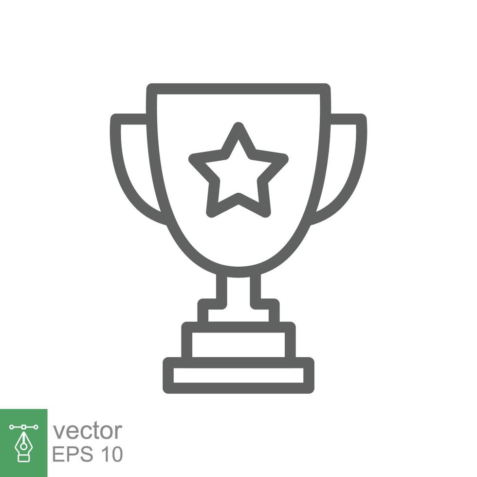 trofeo taza estrella línea icono. sencillo contorno estilo para aplicación y web diseño elemento. ganador, otorgar, morder, concurso, won concepto. vector ilustración aislado en blanco antecedentes. editable carrera eps 10