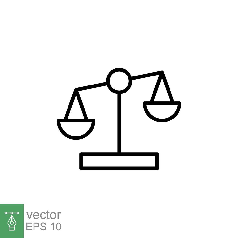 Libra line icon. Simple outline style. Scale, balance, comparison, compare, legal, law, justice, weight concept. Pictogram, vector illustration isolated on white background. EPS 10.