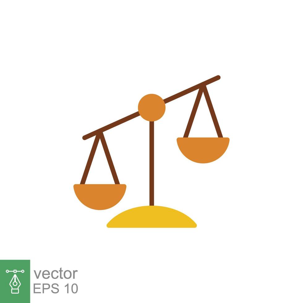 Scales icon. Simple flat style. Libra, balance, comparison, compare, legal, law, justice, weight concept. Pictogram, vector illustration isolated on white background. EPS 10.