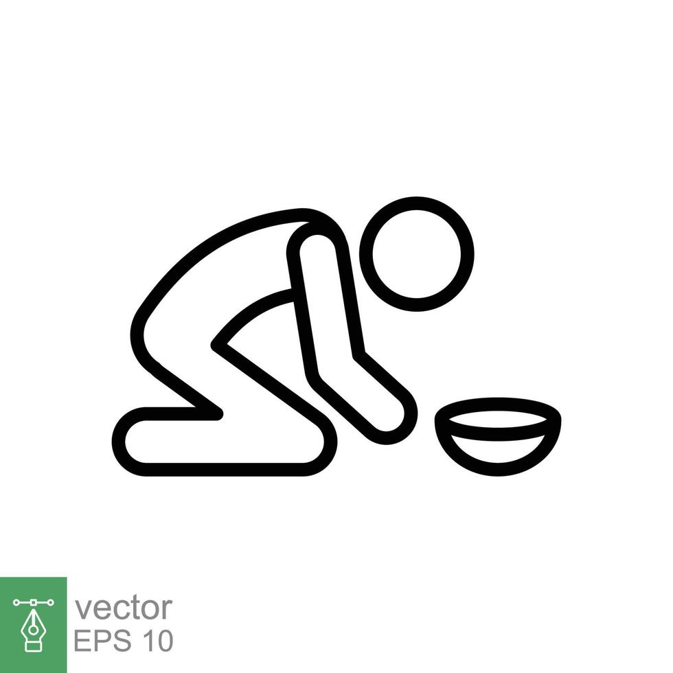 Poverty line icon. Simple outline style. Homeless, beggar, hunger and